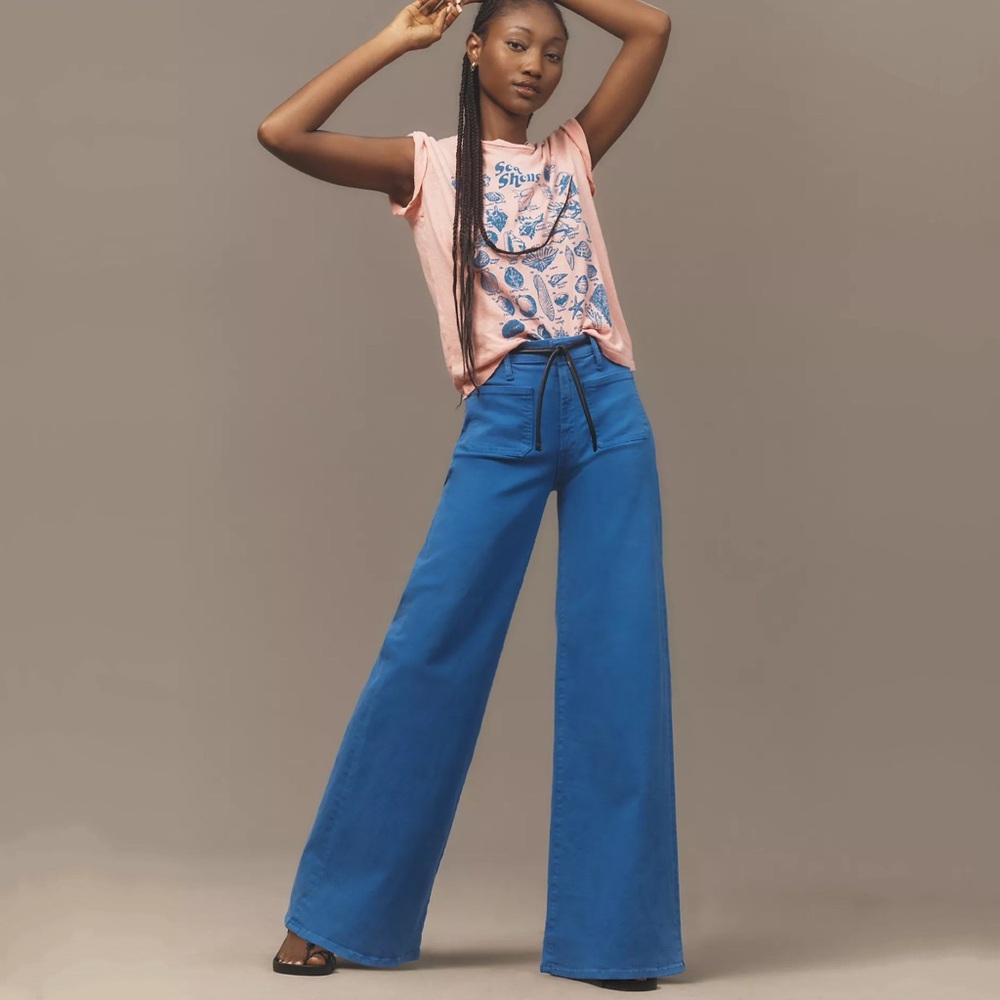 MOTHER The Patch Pocket Undercover Sneak Wide-Leg Jeans
